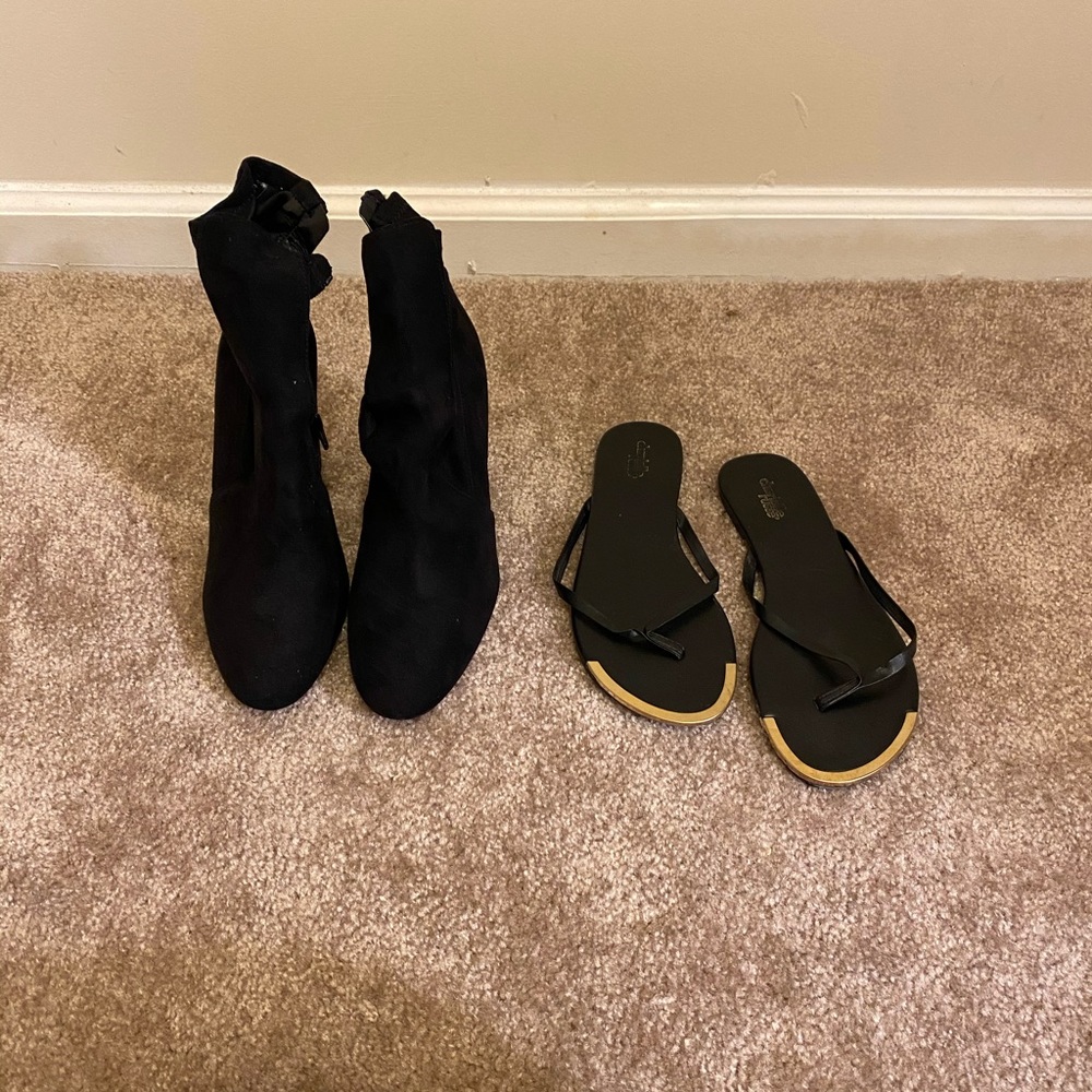 Booties and flip flops 2 for 1